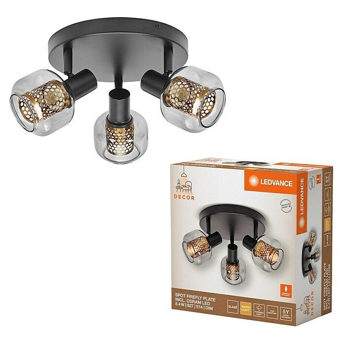 Ledvance Regleta LED Firefly (8,4 W, Negro, Blanco cálido, 3 ud.) | BAUHAUS