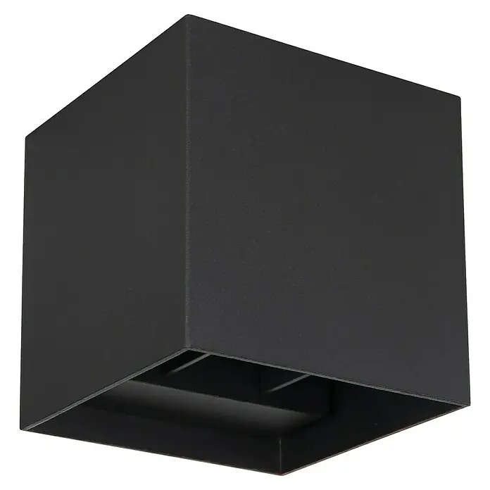 Globo LED-Wandleuchte Veronika - 3 W, 10 x 10 x 10 cm, IP54 - Moderne schwarze Würfel-Deckenleuchte, ideal für stilvolle Innenräume. Kompaktes und minimalistisches Design.