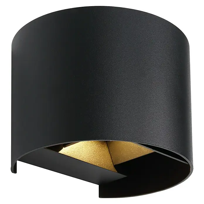 Globo Außenwandleuchte Veronika - 3 W, 11,7 x 13,7 x 10 cm, Anthrazit, IP54 - Elegante schwarze Wandleuchte mit goldenem Lichtakzent. Das moderne Design sorgt für eine stimmungsvolle Beleuchtung in jedem Raum.