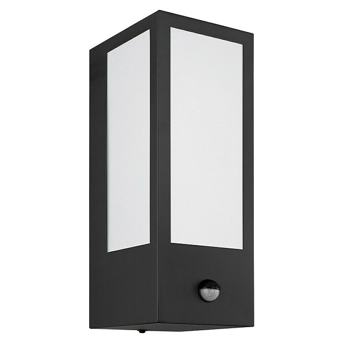Globo Aplique exterior LED con sensor Gundula (60 W, 12 x 14 x 32 cm, Negro, Negro, IP44, Sensor de luz) | BAUHAUS