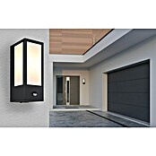 Globo Aplique exterior LED con sensor Gundula (60 W, 12 x 14 x 32 cm, Negro, Negro, IP44, Sensor de luz) | BAUHAUS