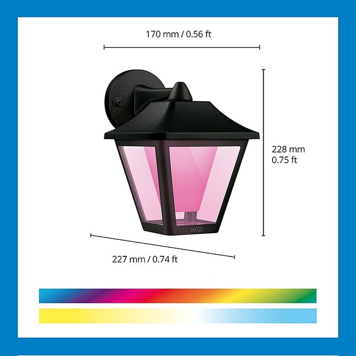 WiZ Aplique para exterior LED Classic (9,5 W, Negro, IP44) | BAUHAUS
