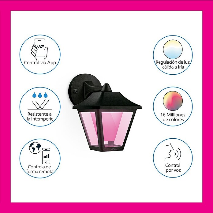WiZ Aplique para exterior LED Classic (9,5 W, Negro, IP44) | BAUHAUS