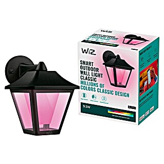 WiZ Aplique para exterior LED Classic (9,5 W, 22,7 x 17 x 22,8 cm, Negro, IP44)