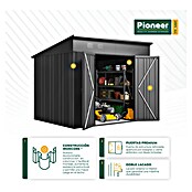 Hoggar Caseta para jardín Pioneer Y70 (Medidas ext. (An x Pr): 256 x 221 cm, Antracita, Acero, 5,66 m²) | BAUHAUS