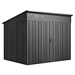 Hoggar Caseta para jardín Pioneer Y70 (Medidas ext. (An x Pr): 256 x 221 cm, Antracita, Acero, 5,66 m²)