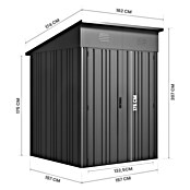 Hoggar Caseta para jardín Pioneer Y30 (Medidas ext. (An x Pr): 162 x 174 cm, Antracita, Acero, 2,82 m²) | BAUHAUS