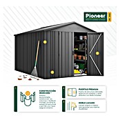 Hoggar Caseta para jardín Pioneer Y90 (Medidas ext. (An x Pr): 262 x 303 cm, Antracita, Acero, 7,94 m²) | BAUHAUS