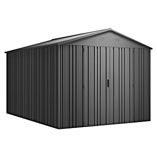 Hoggar Caseta para jardín Pioneer Y90 (Medidas ext. (An x Pr): 262 x 303 cm, Antracita, Acero, 7,94 m²)