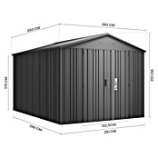 Hoggar Caseta para jardín Pioneer Y90 (Medidas ext. (An x Pr): 262 x 303 cm, Antracita, Acero, 7,94 m²) | BAUHAUS