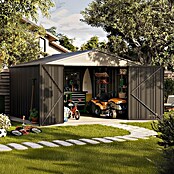Hoggar Caseta para jardín Pioneer Y130 (Medidas ext. (An x Pr): 356 x 350 cm, Antracita, Acero, 12,46 m²) | BAUHAUS