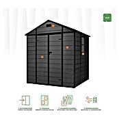 Hoggar Caseta de jardín One 4.6 Black (Medidas ext. (An x Pr): 229 x 200 cm, Plástico, Negro, Área: 4,6 m²) | BAUHAUS