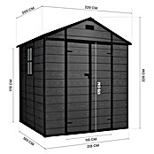 Hoggar Caseta de jardín One 4.6 Black (Medidas ext. (An x Pr): 229 x 200 cm, Plástico, Negro, Área: 4,6 m²) | BAUHAUS
