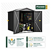 Hoggar Caseta para jardín Pioneer Y50 (Medidas ext. (An x Pr): 168 x 256 cm, Antracita, Acero, Área: 4,3 m²) | BAUHAUS