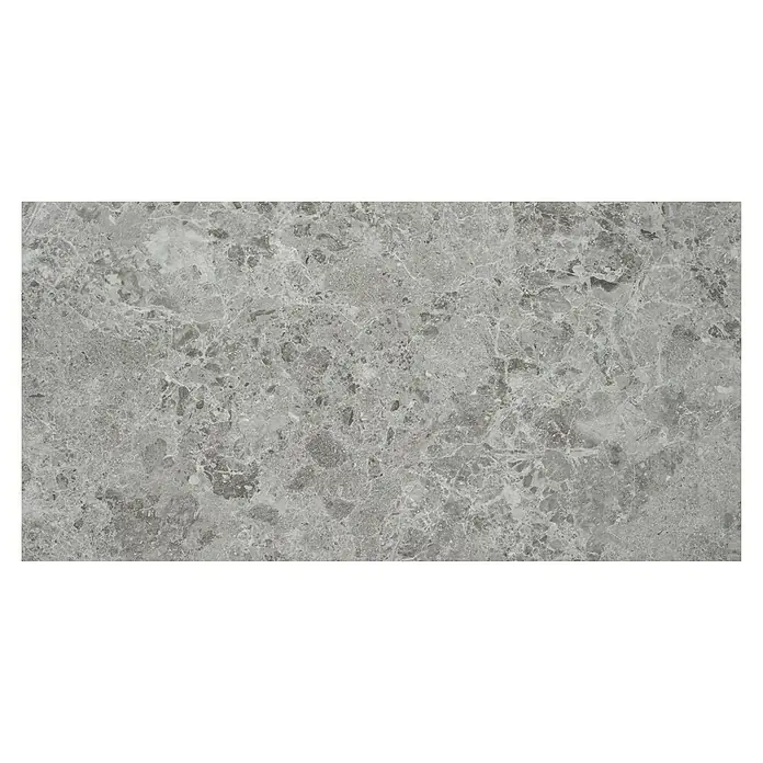 BHS Showroom Pavimento porcelánico Marais - 60 x 120 cm, Gris, Mate, Rectificado - Baldosa de mármol gris con patrones delicados, ideal para interiores elegantes. Diseño atemporal para acentos con estilo.
