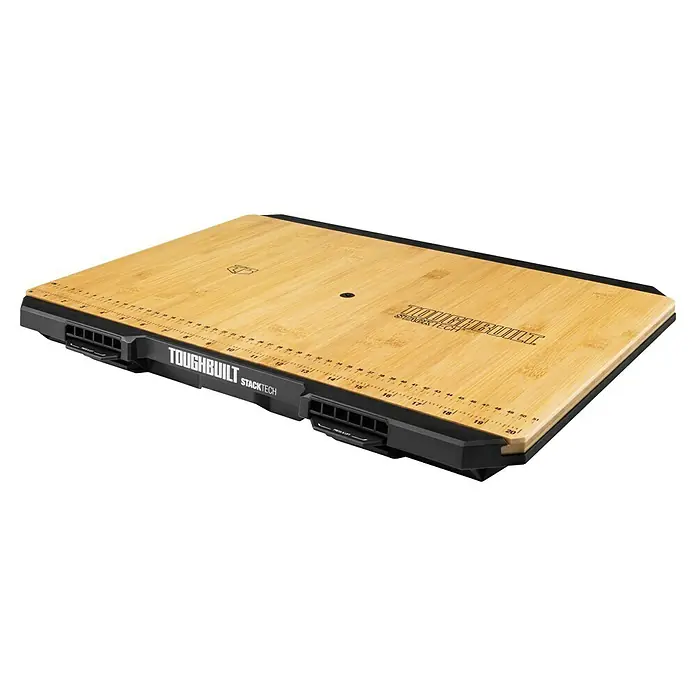 ToughBuilt StackTech Arbeitsplatte - L x B x H: 41 x 53 x 3,8 cm, Holz - Das ToughBuilt StackTech Werkbrett bietet eine robuste und vielseitige Arbeitsfläche mit integrierter Messskala und praktischen Funktionen.