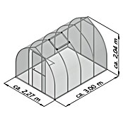 KGT Gewächshaus Rhodo IV (3 x 2,27 x 2,04 m, Polycarbonat, Glasstärke: 6 mm, Pressblank)