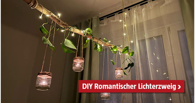 DIY Romantischer Lichterzweig