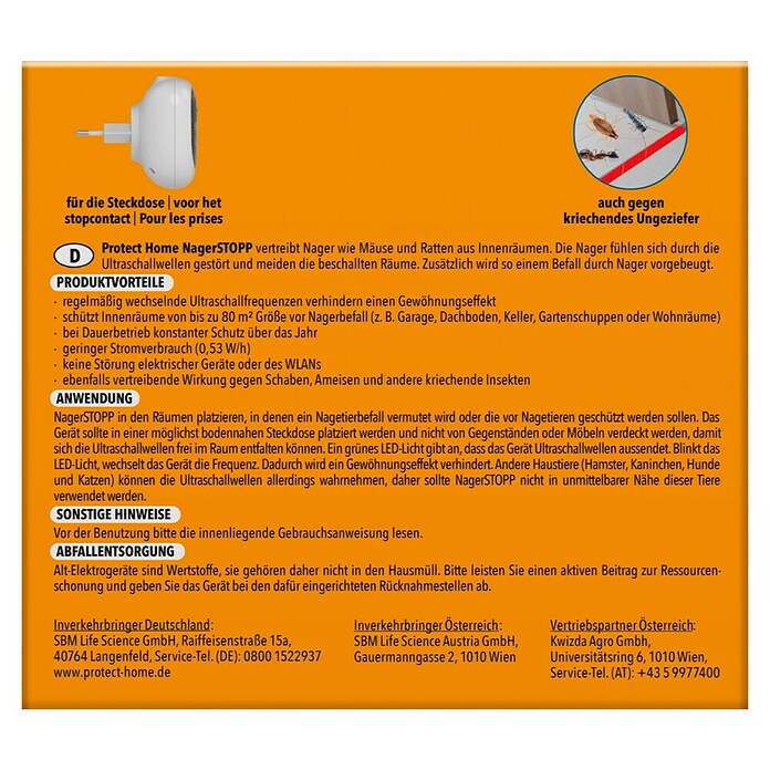 Protect Home Ratten- en muizenbestrijding 80 m² (Werkingsbereik: 80 m², Op netstroom) | BAUHAUS