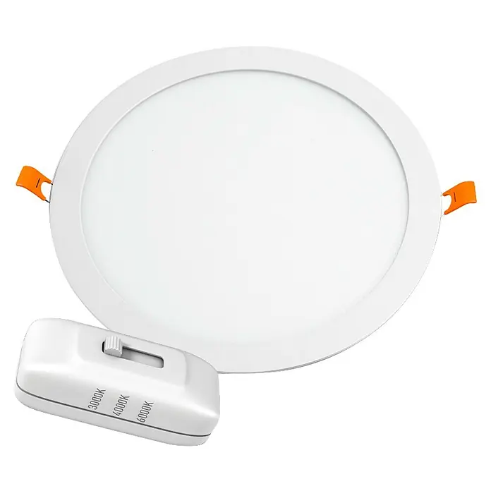 Alverlamp Downlight empotrable LED redondo - 30 W, Ø x Al: 29,5 x 1,5 cm, Blanco cálido - Plafón LED con ajuste de temperatura de color para adaptar la luz, de blanco cálido a frío, ideal para ambientes.