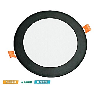 Alverlamp Downlight LED empotrable (12 W, L x An x Al: 17 x 17 x 3,2 cm, Blanco cálido, Negro)