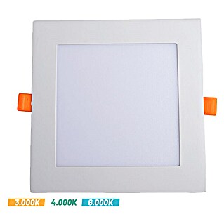 Alverlamp Downlight LED empotrable (12 W, L x An x Al: 16,7 x 16,7 x 1,5 cm, Blanco, Blanco cálido)