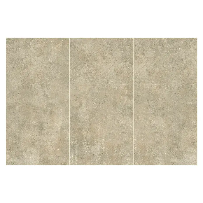 My Home Feinsteinzeugfliese - 60 x 120 cm, Beige, Matt - Drei rechteckige, hellbeige, texturierte Fliesen.