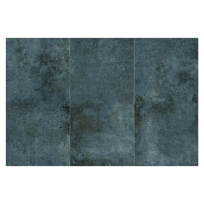 My Home Feinsteinzeugfliese - 60 x 120 cm, Multi, Matt - Dunkelblau-graue melierte Großformatfliesen.