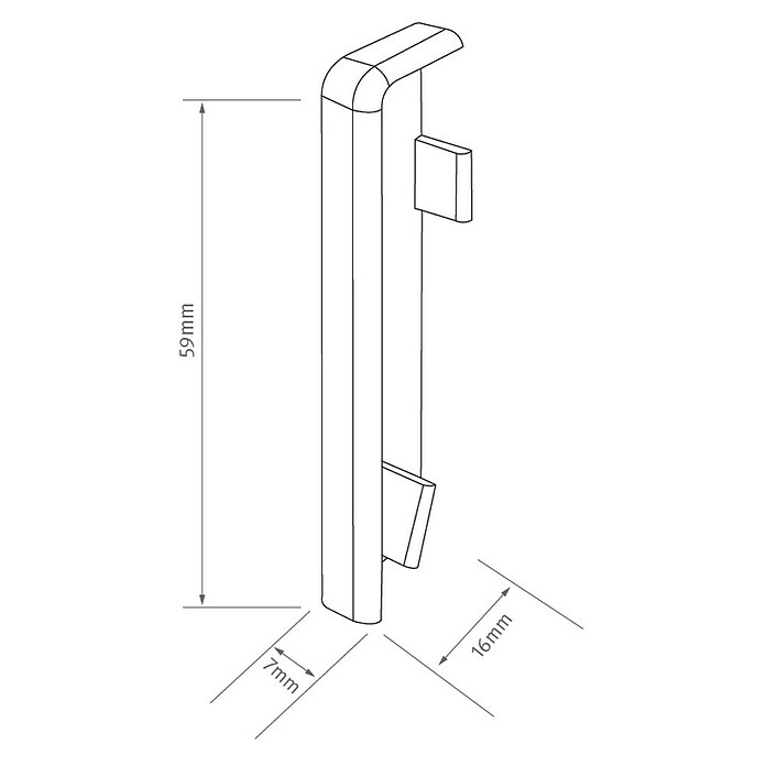 Egger Krajnja kapica Cubical  (Bijela, 2 Kom., Namijenjeno za: Egger Cubical lajsne 14 x 58 mm) | BAUHAUS