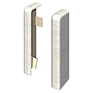 Egger Endkappe Cubical (Eiche weiß, 2 Stk., Passend für: Egger Cubical Sockelleisten 14 x 58 mm)