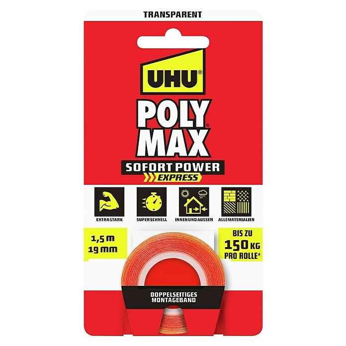 UHU Poly Max Montageband (Transparent, 1,5 m) | BAUHAUS
