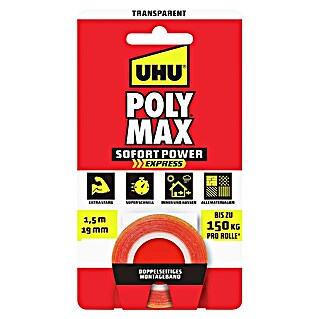 UHU Poly Max Montageband (Transparent, 1,5 m)