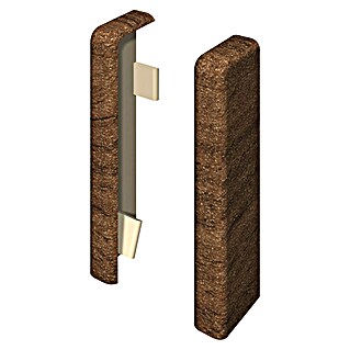 Egger Endkappe Cubical (Nußbaum braun, 2 Stk., Passend für: Egger Cubical Sockelleisten 14 x 58 mm)