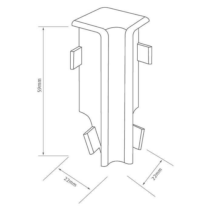 Egger Innenecke Cubical (Stein grau, 2 Stk., Passend für: Egger Cubical Sockelleisten 14 x 58 mm) | BAUHAUS