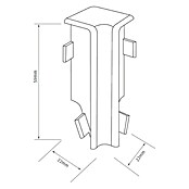 Egger Innenecke Cubical (Stein grau, 2 Stk., Passend für: Egger Cubical Sockelleisten 14 x 58 mm) | BAUHAUS