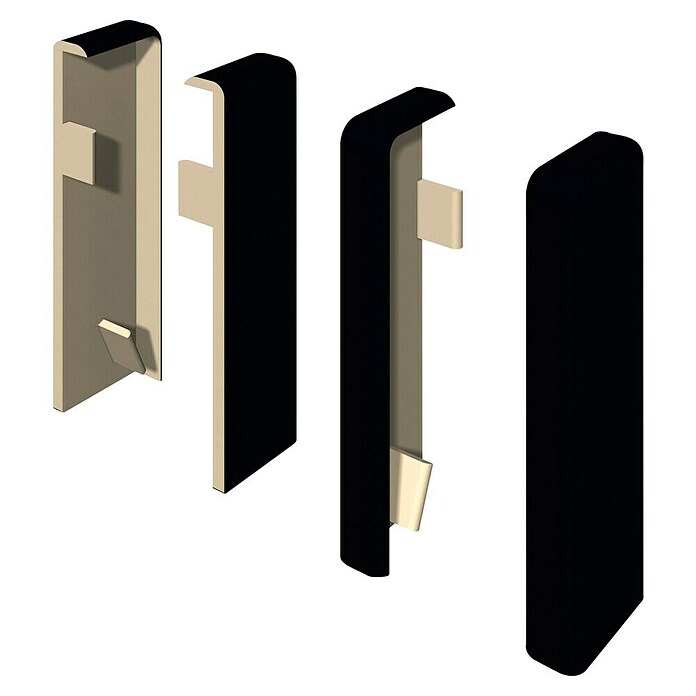 Egger Endkappe Cubical (Universal schwarz, 2 Stk., Passend für: Egger Cubical Sockelleisten 14 x 58 mm) | BAUHAUS