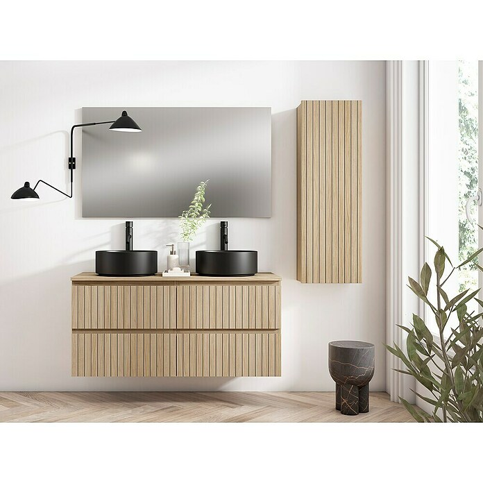 Armario alto de baño Stripes (An x Pr x Al: 35 x 25 x 110 cm, Roble boreal) | BAUHAUS