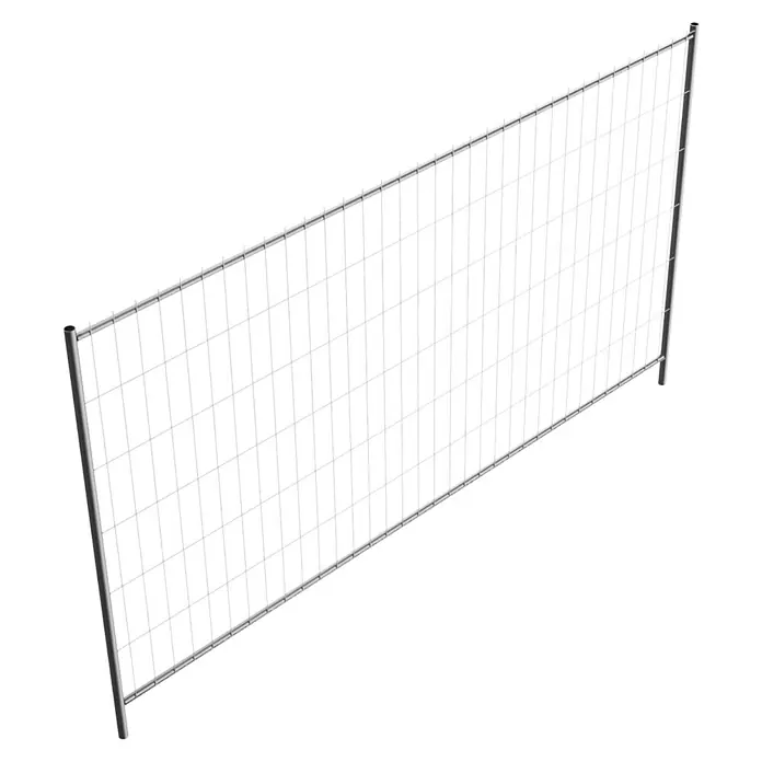 Schake Bauzaun Standard - 350 x 200 cm, Stahl - Temporärer Metallzaun mit weißen Netzpaneelen.