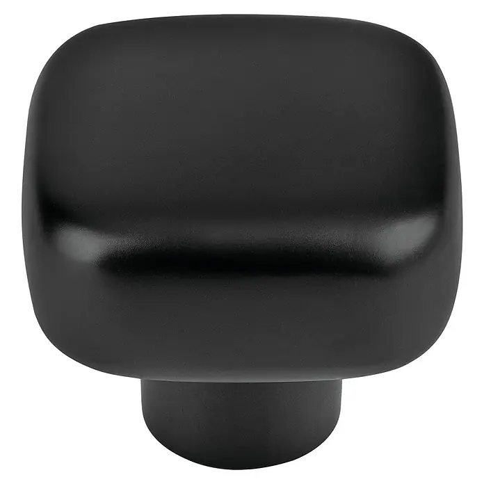 Walteco Möbelknopf Tilly - L x B x H: 30 x 30 x 26 mm, Sonstige, Schwarz matt - Mattschwarzer, abgerundeter quadratischer Knopf mit strukturierter Satin-Oberfläche.