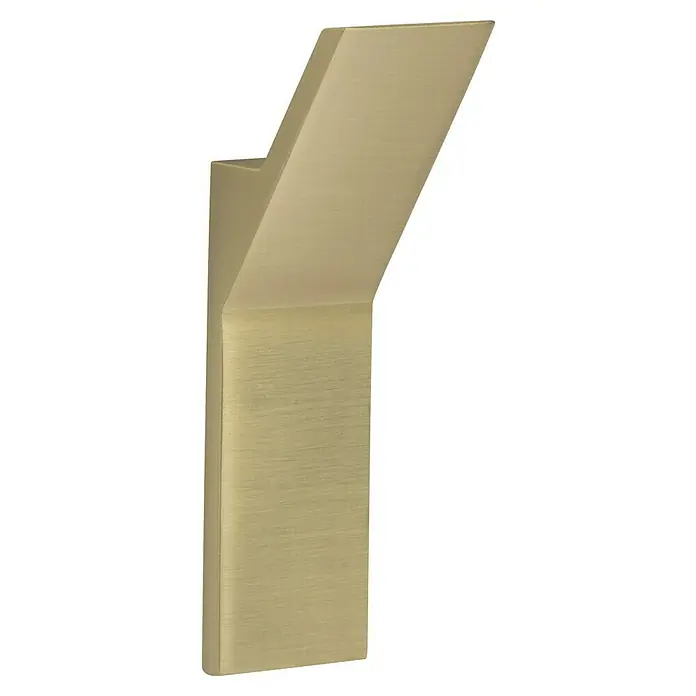 Walteco Möbelknopf Debie - L x B x H: 60 x 16 x 22 mm, Sonstige, Messing gebürstet - Geometrischer Wandhaken aus gebürstetem Gold.