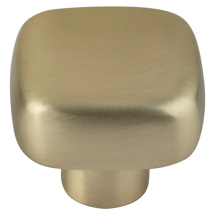 Walteco Möbelknopf Tilly - L x B x H: 30 x 30 x 26 mm, Sonstige, Messing gebürstet - Quadratischer, abgerundeter Möbelknopf aus gebürstetem Messing.