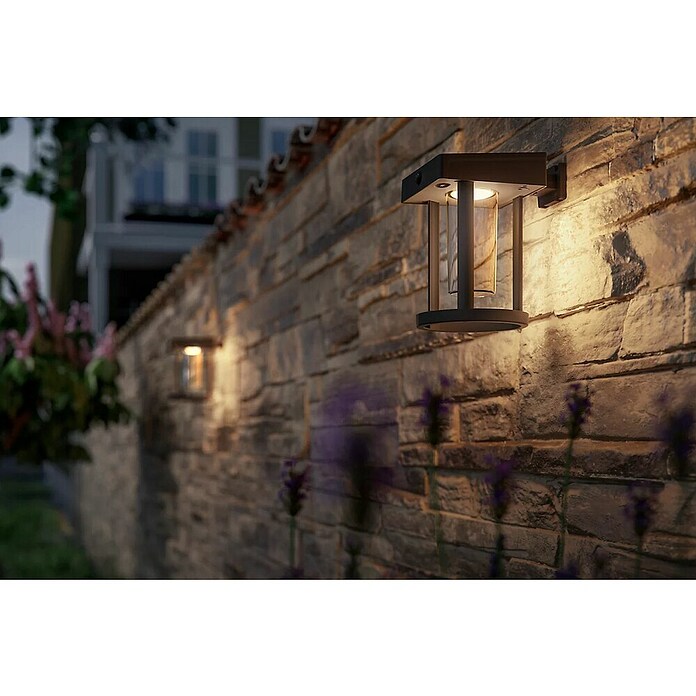 Philips Solarna vanjska zidna LED svjetiljka Camill, okrugla  (1,4 W, Boja sjenila: Prozirno, IP44) | BAUHAUS
