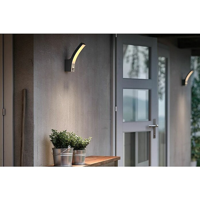 Philips Vanjska zidna svjetiljka sa senzorom Splay  (3,8 W, Antracit, IP44) | BAUHAUS