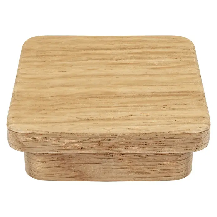 Walteco Möbelknopf - L x B x H: 60 x 60 x 20 mm, Holz, Holz-Optik - Zweistufiger heller Holzdisplayständer mit abgerundeten Ecken.