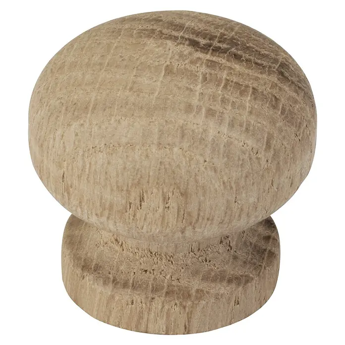Walteco Möbelknopf Finn - Durchmesser: 30 mm, Holz, Holz-Optik - Hellbrauner Holzknopf mit sichtbarer Maserung für Schubladen oder Schränke.