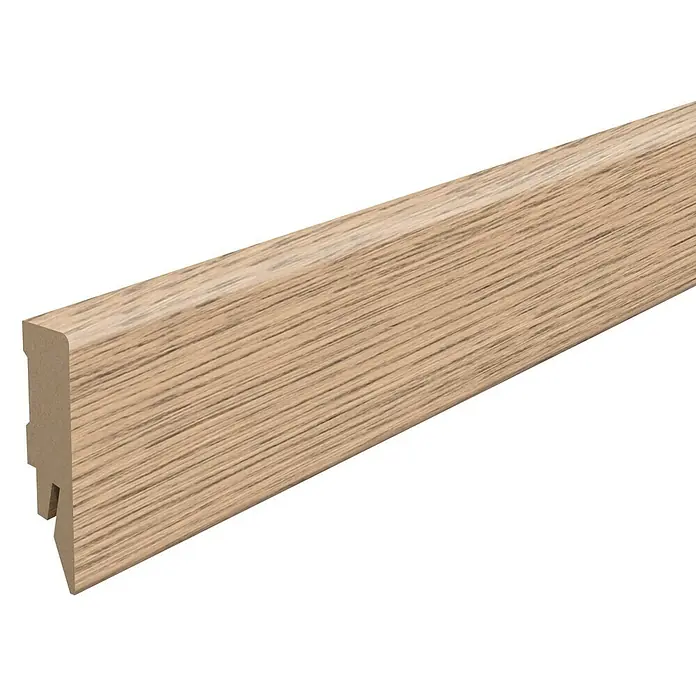 Egger Sockelleiste Cubical L567 Elva Eiche natur - 240 cm x 14 mm x 58 mm, MDF - Holzfußleiste mit natürlicher Holzmaserung, ideal für den Innenbereich.