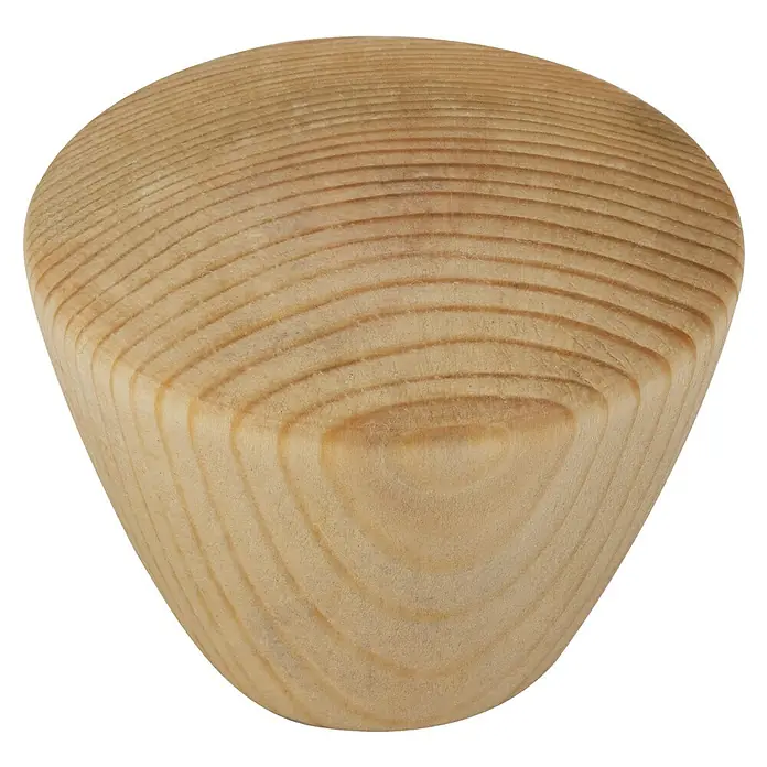 Walteco Möbelknopf Polte - Durchmesser: 40 mm, Holz, Holz-Optik - Helles, kuppelförmiges Holzelement mit sichtbaren Jahresringen und natürlicher Maserung.