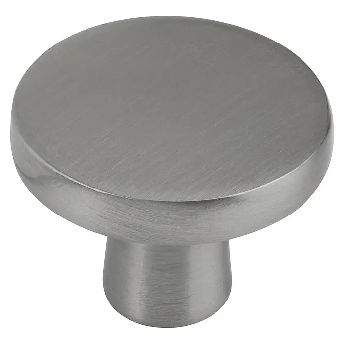Walteco Möbelknopf Modena - Durchmesser: 32 mm, Sonstige, Edelstahl-Optik - Runder Schrankknopf aus gebürstetem grauem Metall.