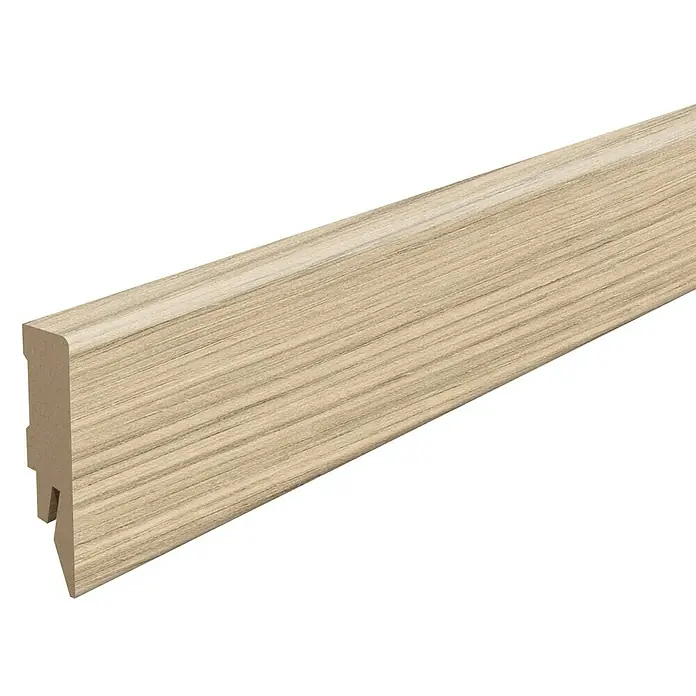 Egger Sockelleiste Cubical L608 Berdal Eiche hell - 240 cm x 14 mm x 58 mm, MDF - Helles Holzsockelleiste mit natürlicher Maserung. Ideal für einen stilvollen Übergang zwischen Wand und Boden. Robuste Ausführung für langanhaltende Qualität.