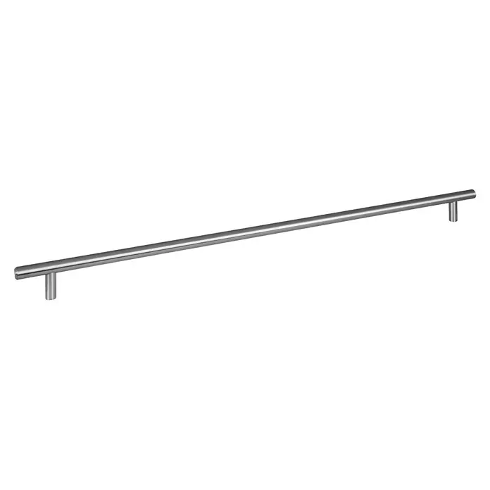 Walteco Möbelgriff Maxim - Lochabstand: 448 mm, Sonstige, Edelstahl-Optik - Langer, gerader Griff aus gebürstetem Metall mit zwei zylindrischen Stützen, passend für Möbel.